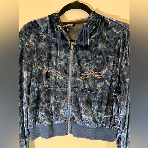 Horoscopez Libra Cropped Jacket Hoodie Zip Up Sz Large Astrology Gorgeous - Picture 3 of 7
